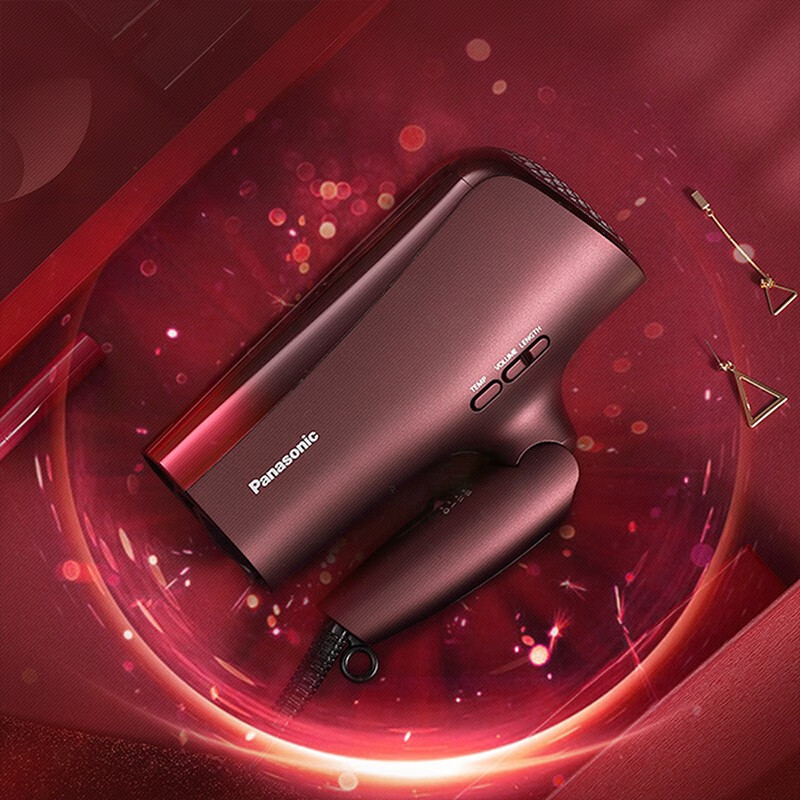 松下（Panasonic）高速电吹风黑科技纳诺怡双倍矿物质负离子吹风机家用护发大功率吹风筒智能冷热风速干生日礼物 EH-XD20-R
