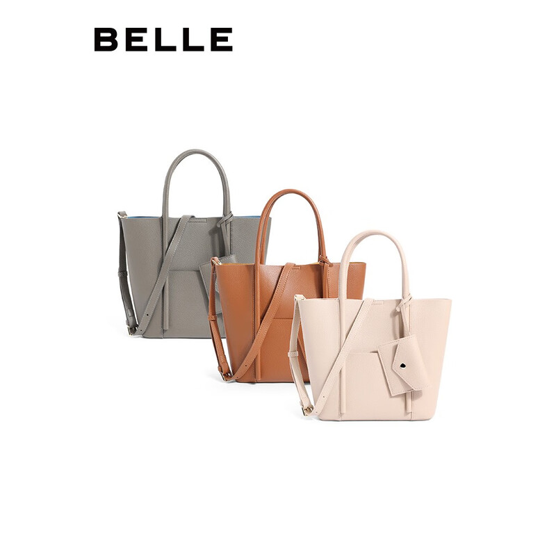 百丽时尚托特包女商场同款质感简约手提斜挎BL032CX2 灰色 F