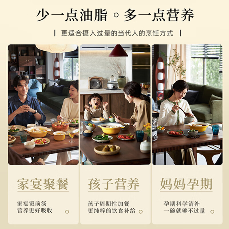 东菱（Donlim） 蒸汽锅 电炖锅 汽锅 家用电蒸锅 多功能蒸炖锅 隔水炖盅 云南汽锅鸡（煮锅+汽锅）DL-9009