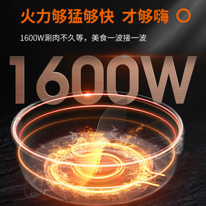 九阳（Joyoung）电火锅家用6L升大容量多功能电热锅多档可调不粘电煮锅 HG60-G521