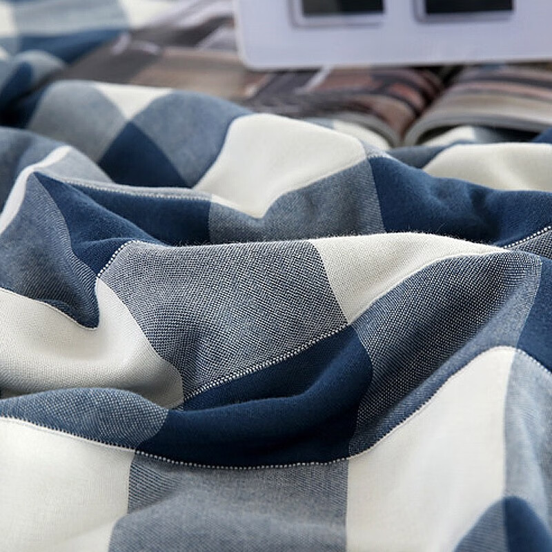 Tri-polar40纱支六层纱布毛巾被空调被 TP2903 大蓝格 200*230cm