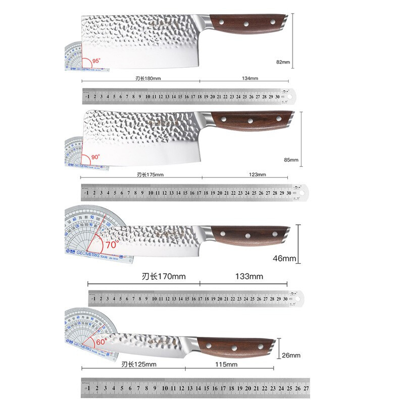 张小泉不锈钢刀具菜刀套装家用菜刀厨房套刀锤点防粘切菜刀斩骨刀实木柄 锋悦六件套 6件套