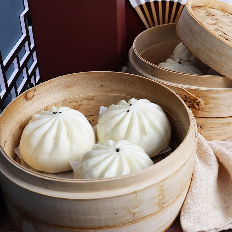 聚春园官方大肉包速冻早餐面点心包子加热即食肉包学生点心中华老字号 肉包100g*6个