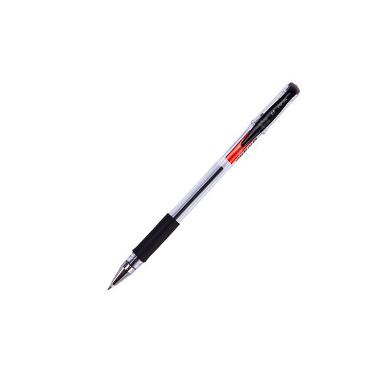 史泰博 直杆中性笔0.5mm水笔办公签字学生考试子弹头 舒适笔握中性笔 黑蓝红 V-GP1002 黑色单支