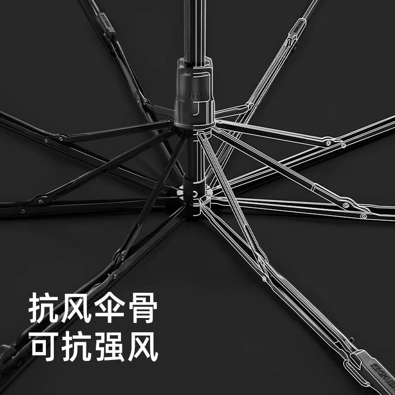 蕉下（beneunder）太阳伞防晒防紫外线遮阳伞女士雨伞户外晴雨两用伞 双层小黑伞系列三折伞-洛荷