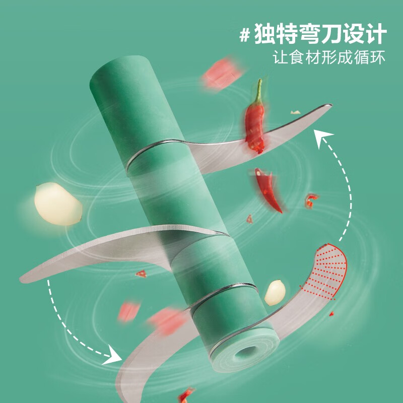 小熊伊万（BEAREWAN）捣蒜器 打压蒜泥捣碎神器 家用拉蒜器绞肉馅搅碎机器 CX-D0005