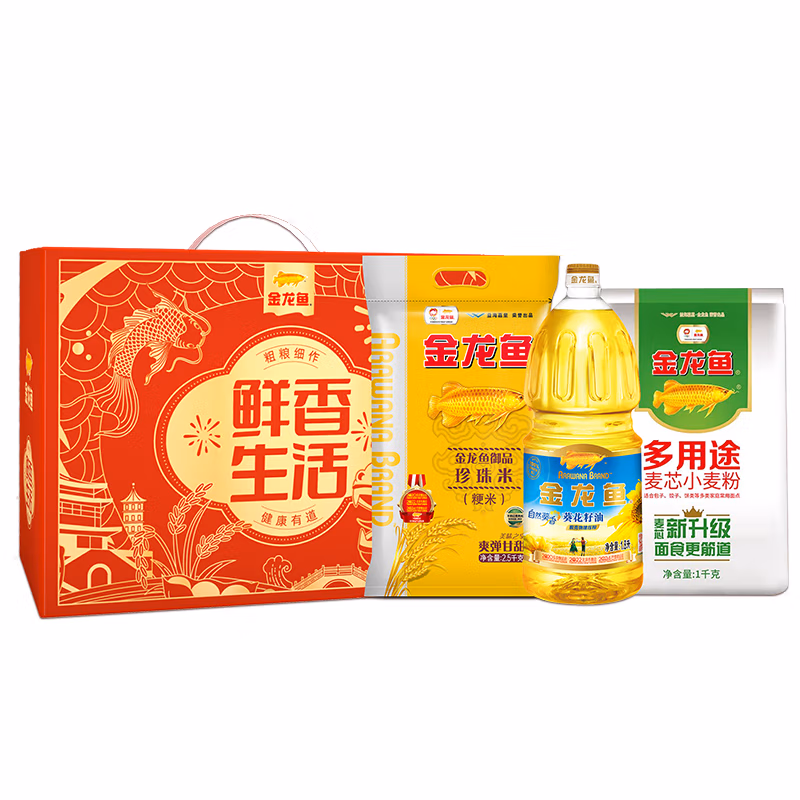 金龙鱼米面油组合套餐 金龙鱼鲜香生活伴手礼G款