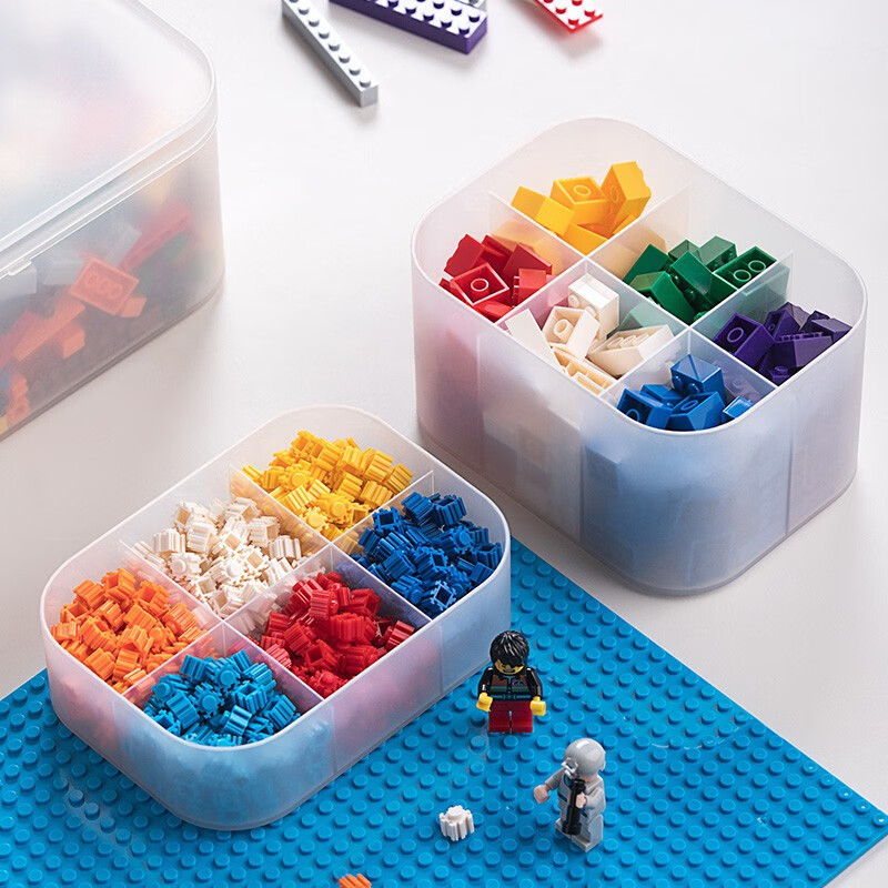 茶花（CHAHUA）茶花收纳盒桌面小盒子收纳格半透明磨砂 美纳分格收纳盒150003+150004