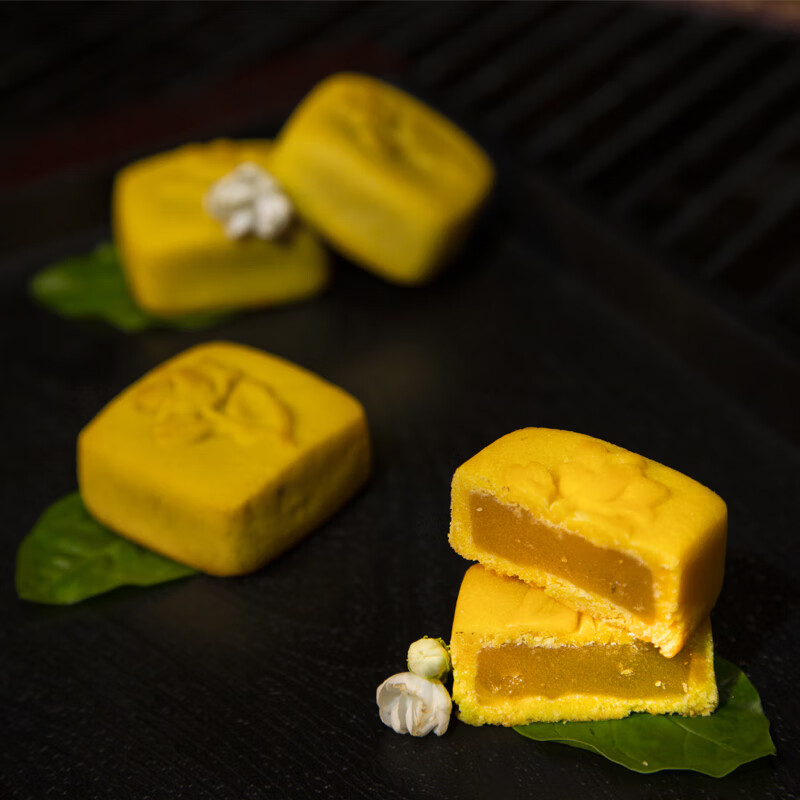 聚春园官方传统糕点茉莉花糕手打牛奶茉莉花饼冰沙酥礼饼香芋芝士下午茶 茉莉花冰沙酥180g