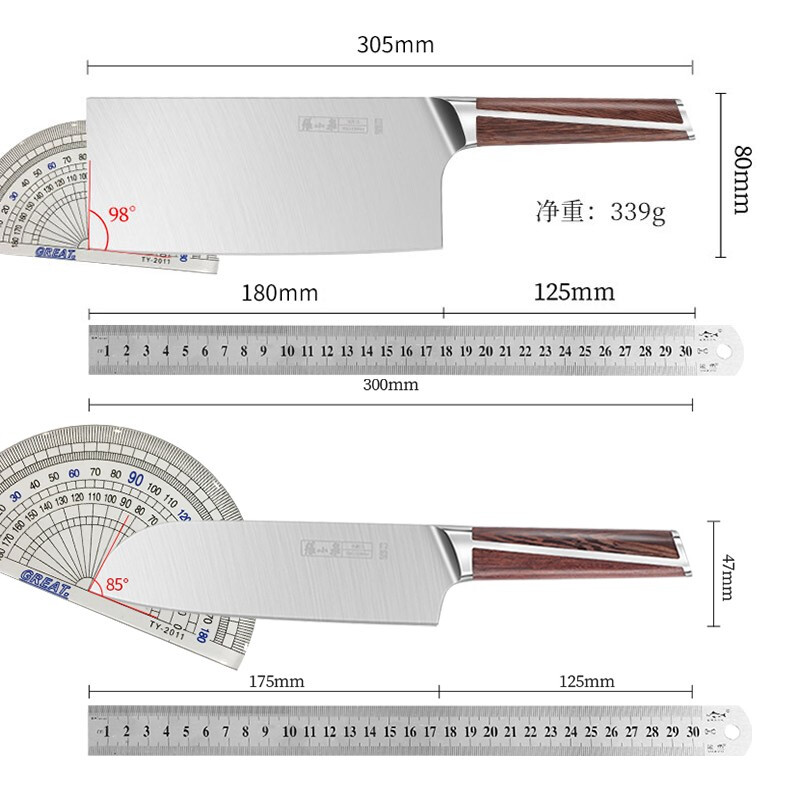 张小泉 套刀 家用刀具套装淳熙刀具五件套 不锈钢菜刀组合 磁吸刀架 淳熙五件套
