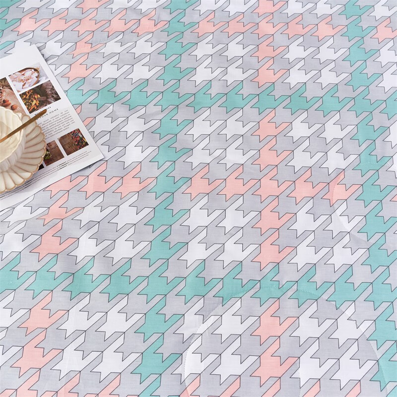 洁丽雅优享全棉被经典千鸟格花色夏凉被200*230cm 千鸟格-橙