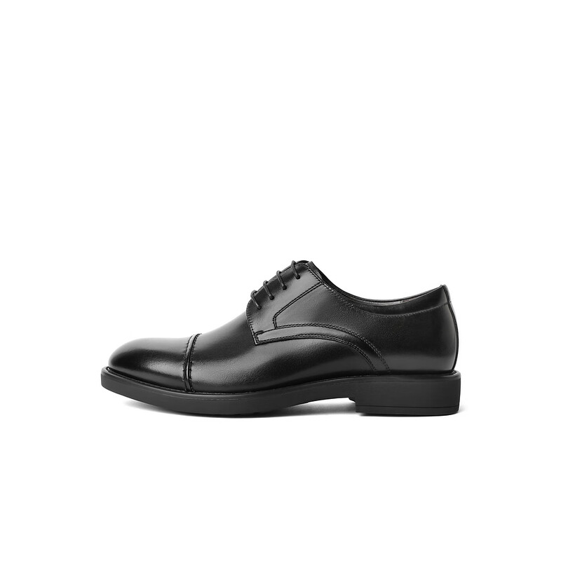百丽通勤商务鞋男2023秋季新商场同款牛皮革结婚正装皮鞋8CB01CM3 黑色 43