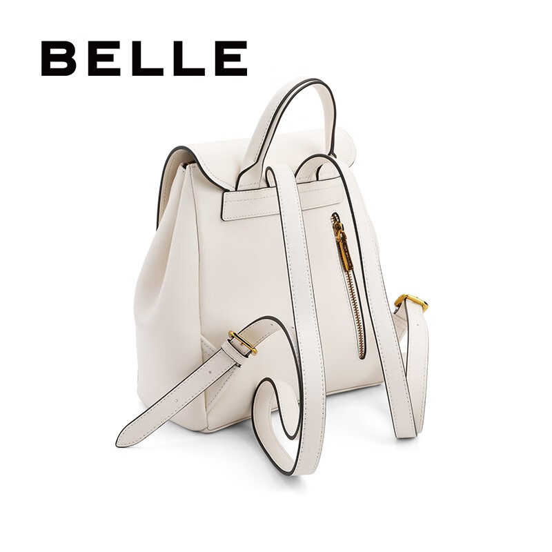 百丽商场同款时尚优质皮面双肩包8141ADX0 白色 F