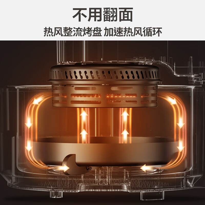 九阳（Joyoung）太空空气炸锅 不用翻面 全景可视 5.5L大容量 智能无油煎炸 烤箱薯条机VF736升级