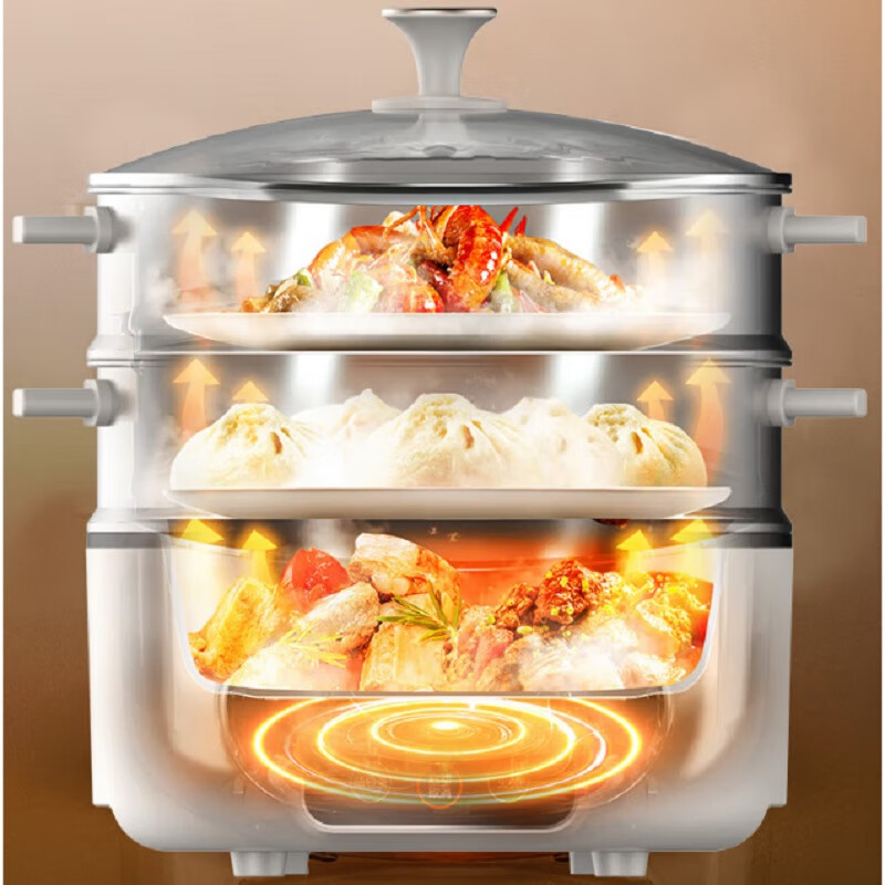 九阳（Joyoung） 电蒸锅DZ50HG-GZ755多功能家用电热锅304不锈钢电火锅多档火力调节配带蒸笼