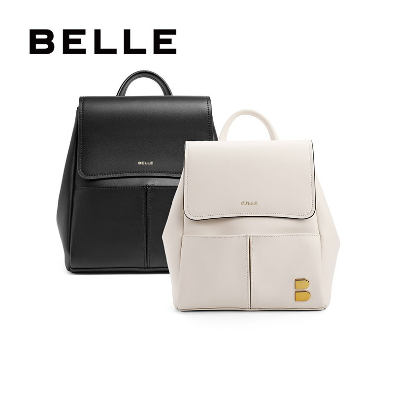 百丽商场同款时尚优质皮面双肩包8141ADX0 白色 F