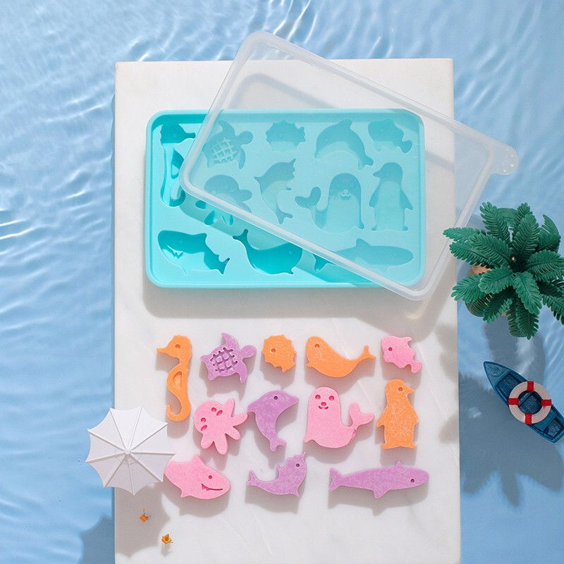 茶花奈斯童趣冰块盒（1个装）满足童心轻松脱模 蓝色