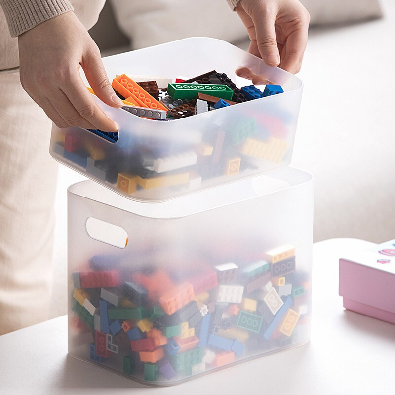 茶花（CHAHUA）茶花收纳盒桌面小盒子收纳格半透明磨砂 美纳分格收纳盒150003+150004