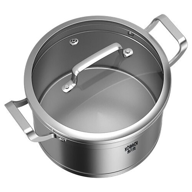 康巴赫汤锅304不锈钢煲锅炖汤锅德式直身复底多用锅22cm