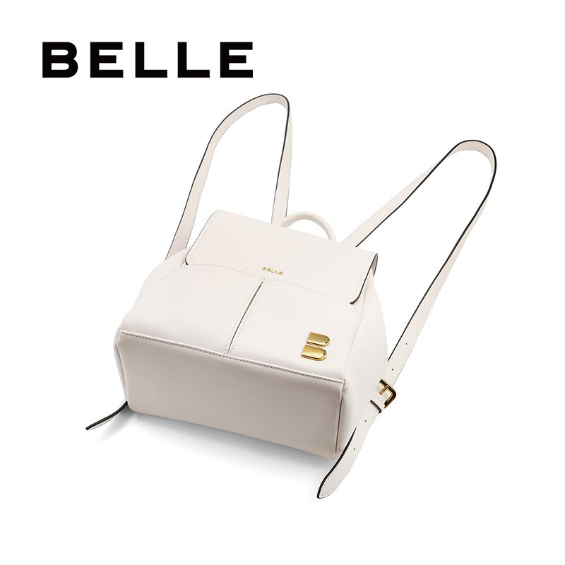 百丽商场同款时尚优质皮面双肩包8141ADX0 白色 F