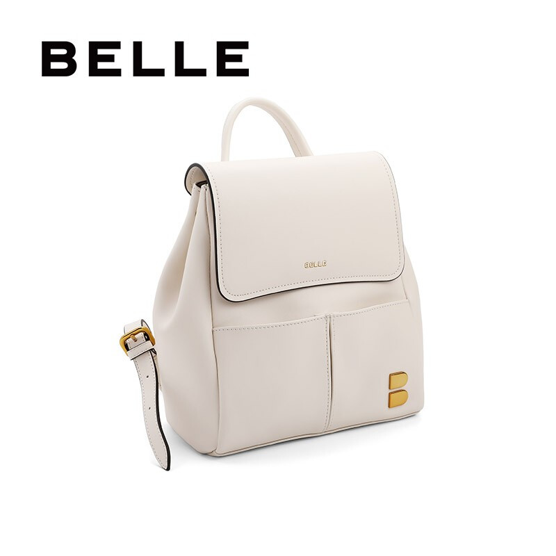 百丽商场同款时尚优质皮面双肩包8141ADX0 白色 F