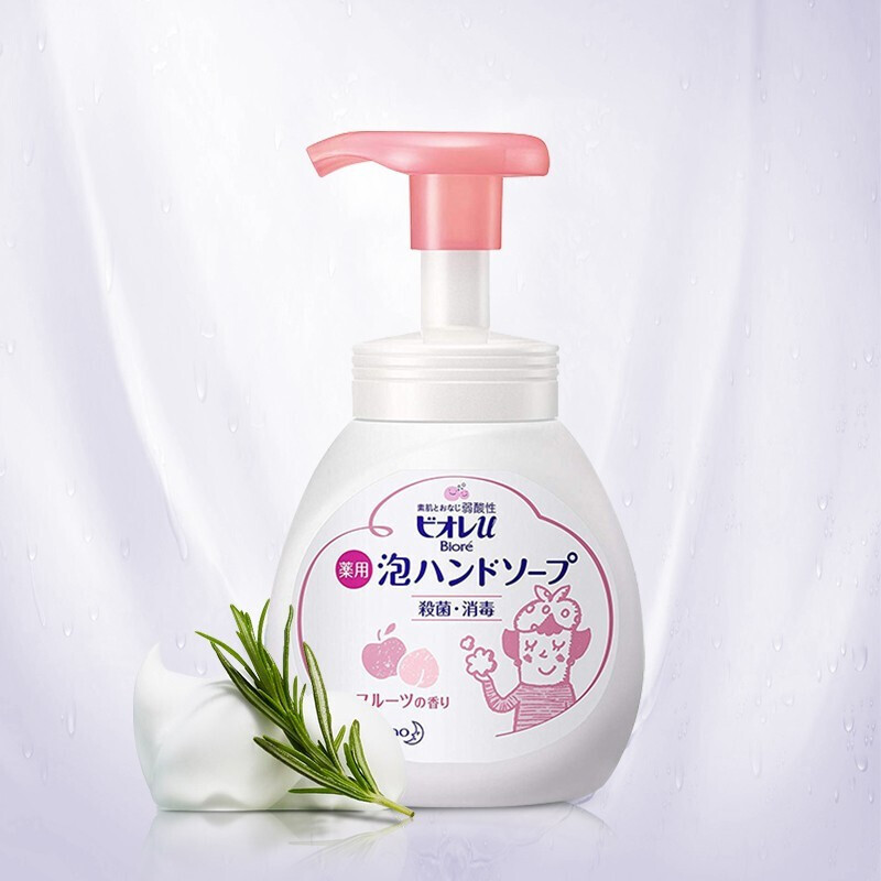 花王（KAO）日本进口 健康抑菌去污洗手液泡沫型水果香250ml 儿童成人通用