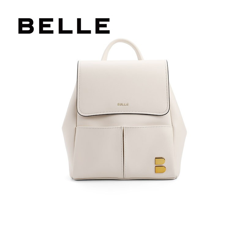 百丽商场同款时尚优质皮面双肩包8141ADX0 白色 F