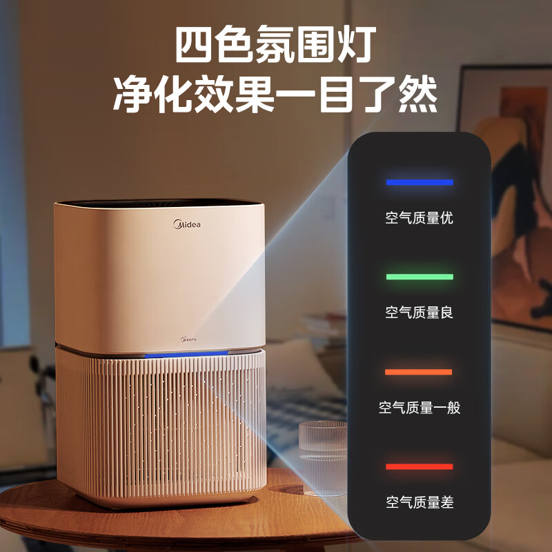 美的（Midea）【小巧速净】净离子强效除菌 空气净化器除甲醛颗粒物 除异味轻音智能空气净化器KJ200G-Z1