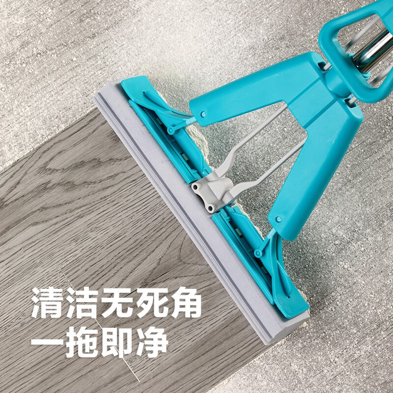 茶花海绵拖把2023新款头对折挤水免手洗拖地胶棉吸水地拖布 【洁境灰】洁境对折胶棉拖