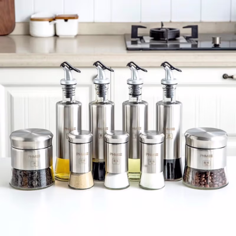 菲米生活（PHMI） 调料盒 御品厨房9件套 FM-CF2107 油瓶330m*4个 储物罐350ml*2个  调味瓶120ml*3个 (单位:套)(平台编码:575656)