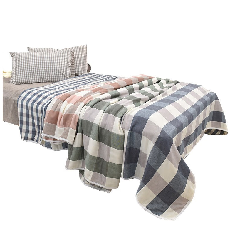 Tri-polar40纱支六层纱布毛巾被空调被 TP2903 大蓝格 200*230cm