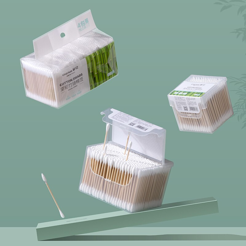 茶花家用坚韧双头竹轴棉签日用耳鼻化妆棉签 坚韧双头竹轴棉签（500支）