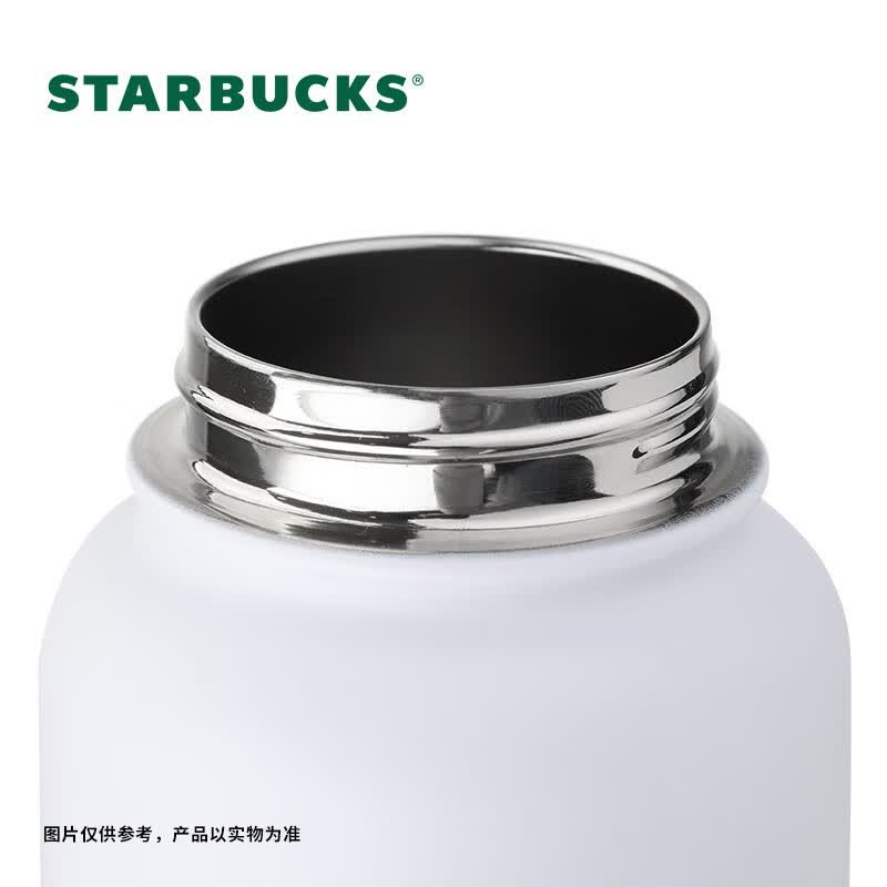 星巴克（Starbucks）经典系列高颜值咖啡茶水保温杯办公便携送礼 男女士送礼 经典白色款不锈钢运动壶960ml