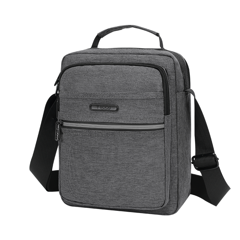 恒源祥（HYX）单肩包 男款轻便大容量多隔层斜挎包男士休闲包 黑色