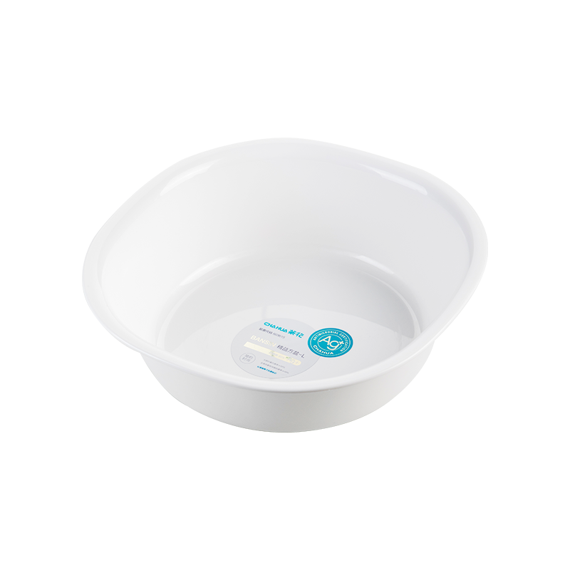 茶花银离子抗菌加厚脸盆塑料脚盆洗PP新生婴儿童大小脸盆洗菜盆 【抗菌款大号】圆盆