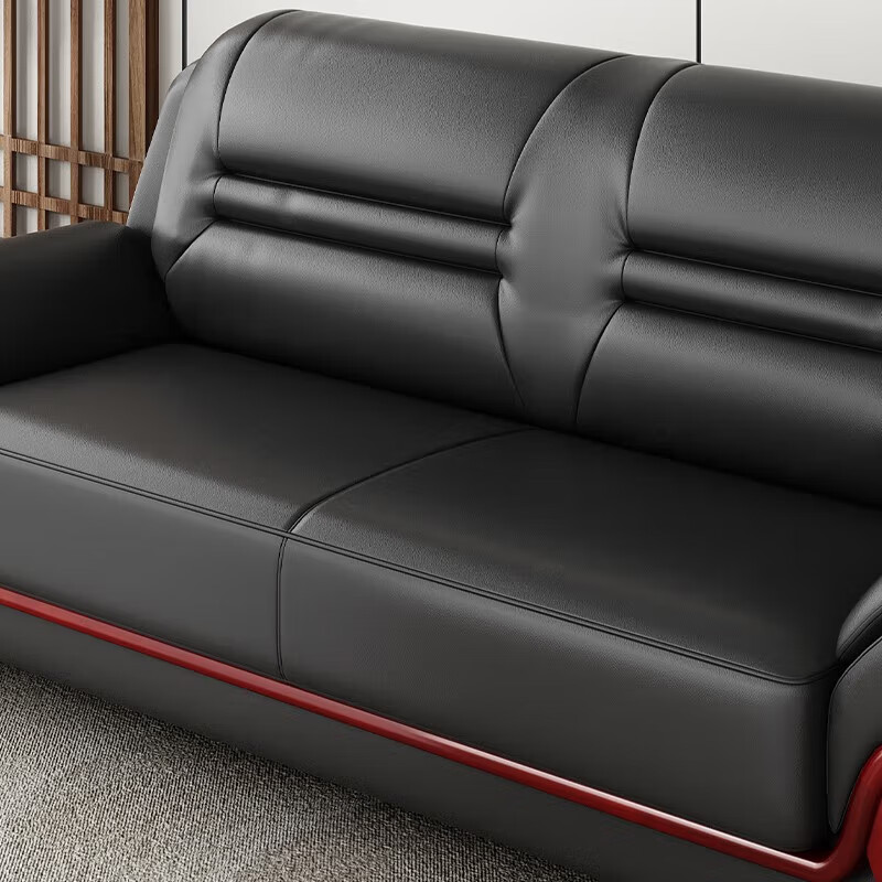 臻远 ZYJJ-80272办公室沙发简约商务沙发茶几组合休闲沙发 牛皮单人位