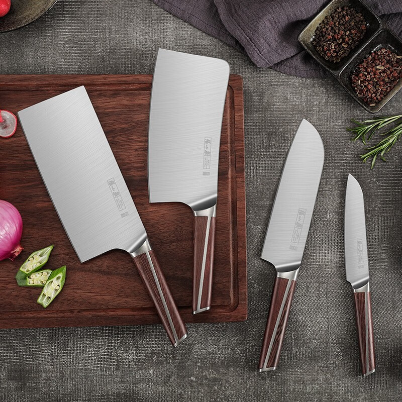 张小泉 套刀 家用刀具套装淳熙刀具五件套 不锈钢菜刀组合 磁吸刀架 淳熙五件套
