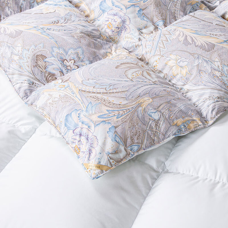 富安娜家纺羽绒被冬被 95%白鹅绒被子四季被芯 冬季保暖单人盖被 缪斯 1.2米床（152*210cm）