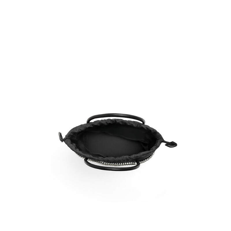 百丽2023秋季新商场同款时尚闪钻斜挎手提托特水桶包X9241CX3 黑色 F