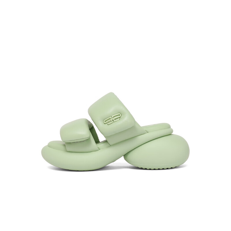 百丽别致一字拖女2023夏季新商场同款羊皮革小众凉拖BGR33BT3 绿色 36