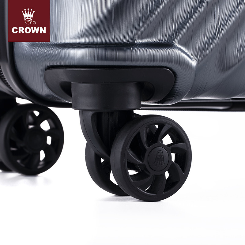 皇冠拉杆箱 拉丝纹理 可扩充层 电脑隔层登机箱密码行李箱C-F2010新 2010H银灰 拉链 20英寸 可登机