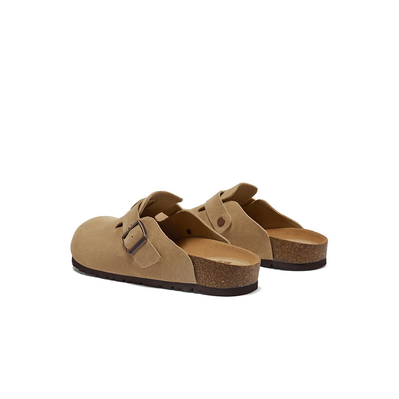 百丽休闲包头拖鞋男2023夏新商场同款一脚蹬懒人鞋勃肯鞋B3731BH3 杏色 38