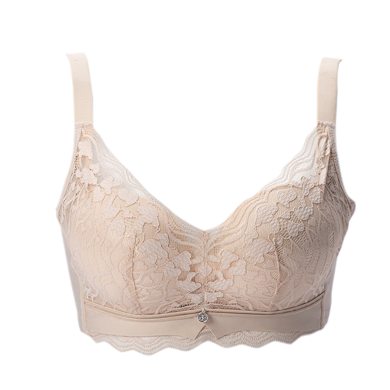 TUORen驼人康君内衣性感蕾丝女士文胸抗菌聚拢无钢圈舒适送女友浪漫礼物 雅黑 XL【85A-80B-80C】