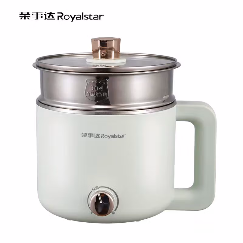 荣事达（Royalstar）宿舍电煮锅小功率迷你型多功能锅不粘锅带蒸笼小电锅泡面锅电火锅学生电煮锅不锈钢电锅 1.5L 不锈钢内胆 不锈钢笼屉