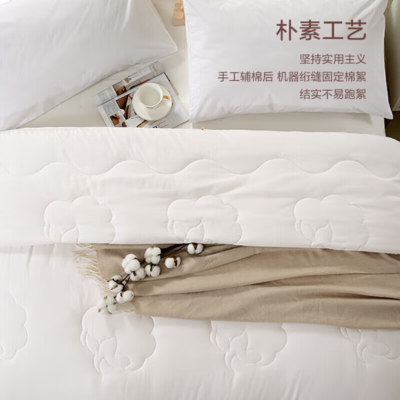 富安娜家纺被芯 春秋棉花被空调被升级单双人盖被1.5米床（203*229cm）