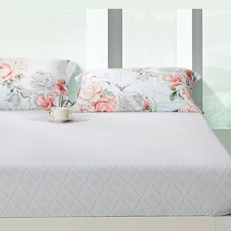 富安娜家纺床笠单件四季天丝凉感夏天单人床单床垫保护罩120*200cm