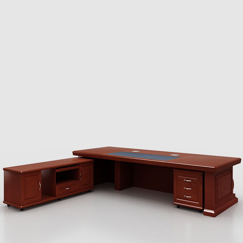 臻远ZY-DBT-4 油漆家具老板桌大班台办公桌主管经理桌含副柜3.2米