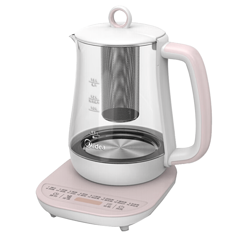 美的（Midea） 养生壶电水壶多功能花茶壶电茶壶煮水壶一机多用煮茶器烧水壶开水壶玻璃茶壶 MK-GE1531