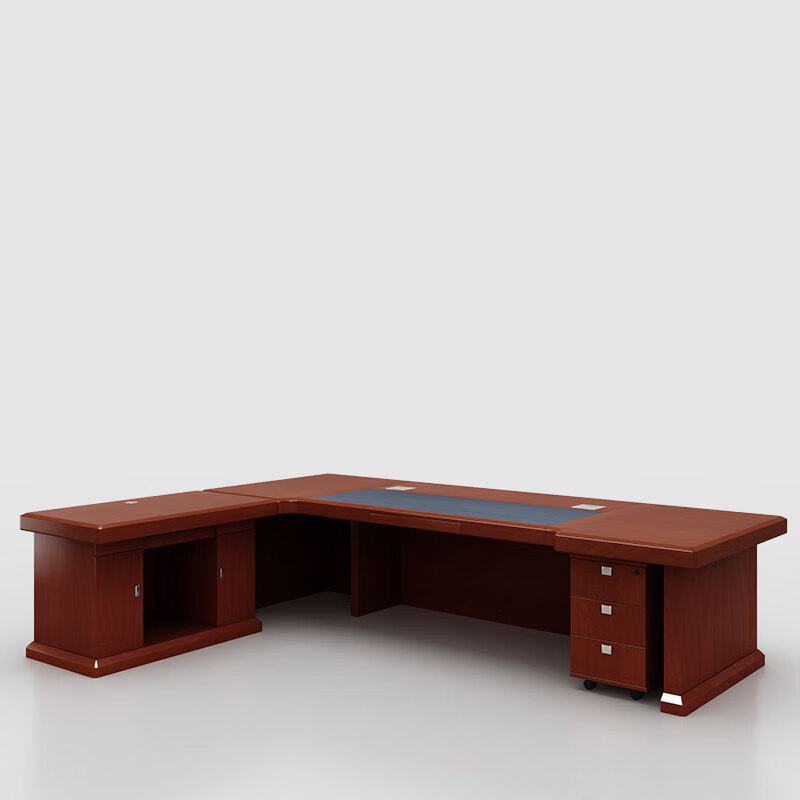 臻远 ZY-DBT-1油漆家具老板桌大班台办公桌主管经理桌含副柜3.2米