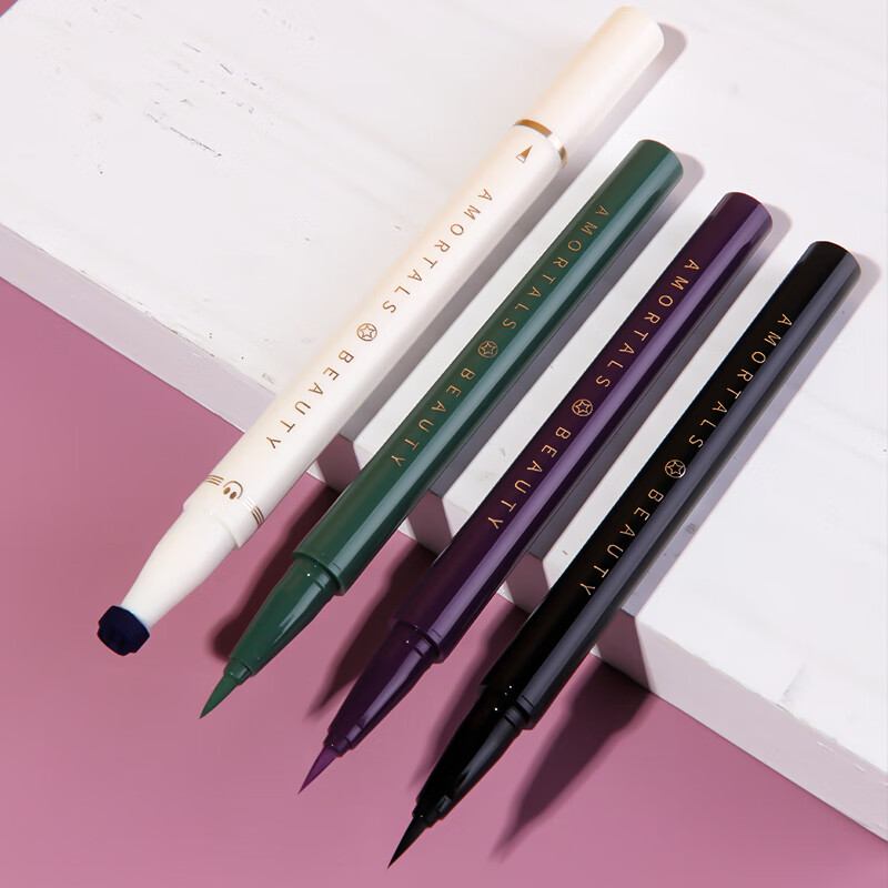 尔木萄眼线液笔防水不晕染持久彩色棕色白色内眼线极细新手初学者 C01胖仔黑布林